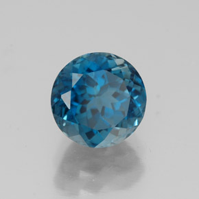 Topázio azul natural 2,05ct, corte redondo, VS