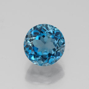 Topázio azul natural 1,85ct, corte redondo, VS