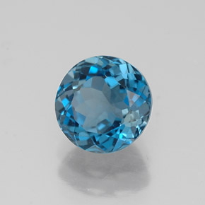Topázio azul natural 1,85ct, corte redondo, VS