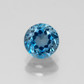 Topázio azul natural 1,06ct, corte redondo, VVS