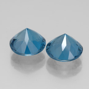 Pedras preciosas de topázio azul natural de  ct, corte redondo, VVS