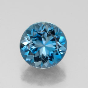 Topázio azul natural 2,27ct, corte redondo, VS