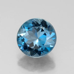 Topázio azul natural 2,27ct, corte redondo, VS