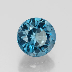 Topázio azul natural 1,82ct, corte redondo, VVS-VS