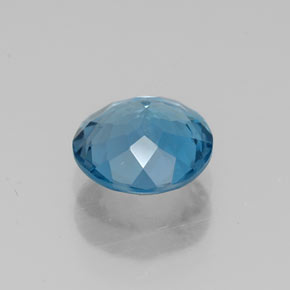 Topázio azul natural 1,41ct, corte redondo, VS