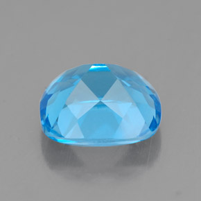 Topázio azul natural 3,28ct, almofada cortada, VVS