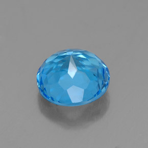 Topázio azul natural 2,01ct, corte redondo, VVS