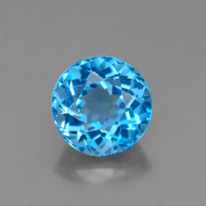 Topázio azul natural 1,95ct, corte redondo, VVS