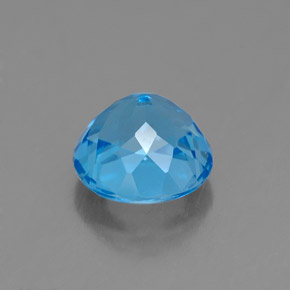 Topázio azul natural 1,95ct, corte redondo, VVS