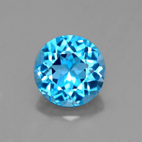 Topázio azul natural 1,97ct, corte redondo, VS