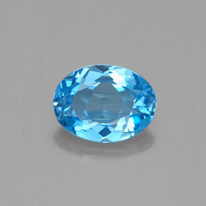Topázio azul natural 1,49ct, corte oval, VVS