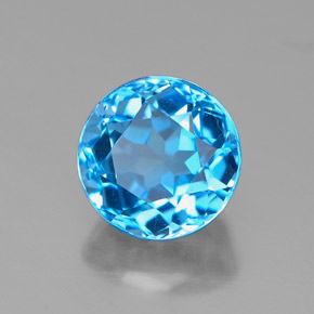 Topázio azul natural 2,56ct, corte redondo, VVS