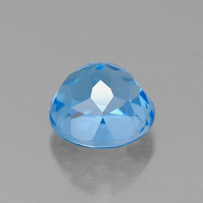 Topázio azul natural 2,56ct, corte redondo, VVS