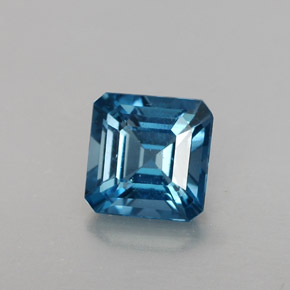 Topázio azul natural 1,40ct, corte esmeralda, VVS-VS