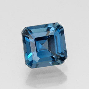Topázio azul natural 1,36ct, corte esmeralda, VVS