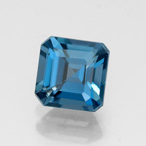 Topázio azul natural 1,36ct, corte esmeralda, VVS