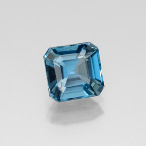 Topázio azul natural 1,43ct, corte esmeralda, VVS-VS
