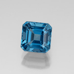 Topázio azul natural 1,79ct, corte esmeralda, VS
