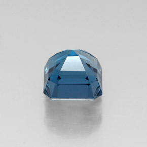 Topázio azul natural 1,79ct, corte esmeralda, VS