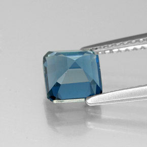 Topázio azul natural 1,48ct, corte esmeralda, VVS
