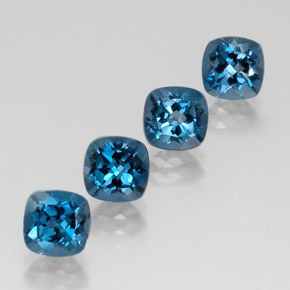 Pedras preciosas de topázio azul natural de  ct, almofada cortada, VVS