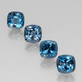 Pedras preciosas de topázio azul natural de  ct, almofada cortada, VVS