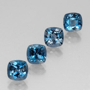 Pedras preciosas de topázio azul natural de  ct, almofada cortada, VVS