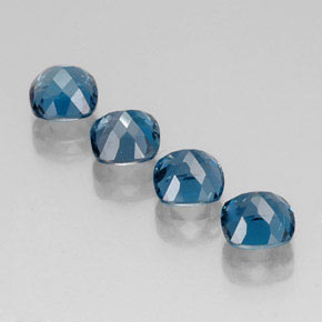 Pedras preciosas de topázio azul natural de  ct, almofada cortada, VVS