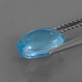 Topázio azul natural 3,33ct, corte esmeralda, transparente