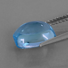 Topázio azul natural 3,90ct, corte esmeralda, transparente