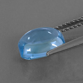 Topázio azul natural 3,08ct, corte esmeralda, transparente