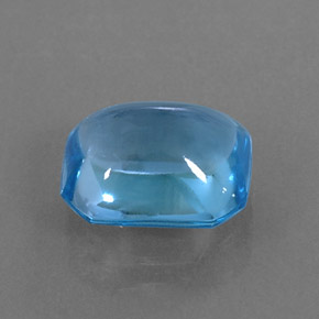 Topázio azul natural 3,45ct, corte esmeralda, transparente