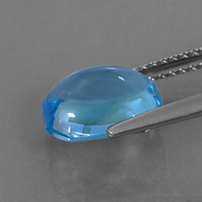 Topázio azul natural 3,45ct, corte esmeralda, transparente