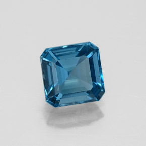 Topázio azul natural 1,40ct, corte esmeralda, VVS