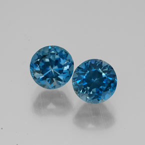 Pedras preciosas de topázio azul natural de  ct, corte redondo, VVS-VS