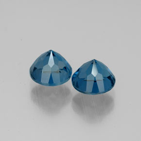Pedras preciosas de topázio azul natural de  ct, corte redondo, VVS-VS