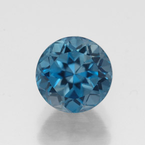 Topázio azul natural 2,14ct, corte redondo, VS