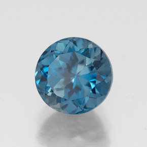 Topázio azul natural 2,14ct, corte redondo, VS