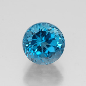 Topázio azul natural 1,91ct, corte redondo, VS-SI