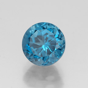 Topázio azul natural 1,91ct, corte redondo, VS-SI