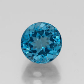 Topázio azul natural 1,99ct, corte redondo, VVS-VS