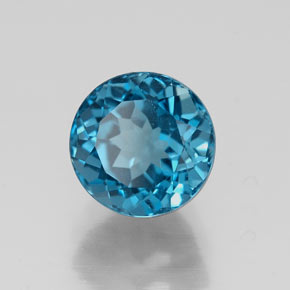 Topázio azul natural 1,99ct, corte redondo, VVS-VS