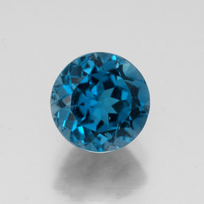 Topázio azul natural 1,83ct, corte redondo, VVS-VS