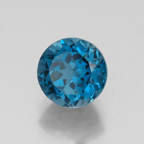 Topázio azul natural 1,83ct, corte redondo, VVS-VS