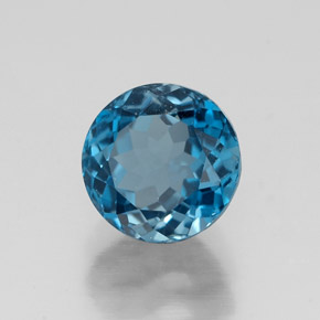 Topázio azul natural 1,92ct, corte redondo, VVS