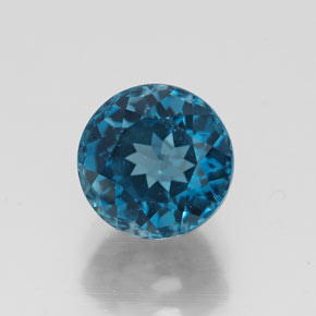 Topázio azul natural 1,98ct, corte redondo, VVS