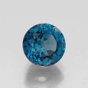 Topázio azul natural 1,98ct, corte redondo, VVS
