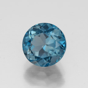 Topázio azul natural 1,90ct, corte redondo, VVS