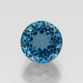 Topázio azul natural 2,03ct, corte redondo, VVS