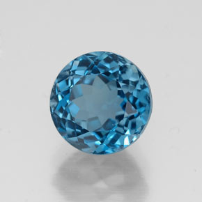 Topázio azul natural 2,03ct, corte redondo, VVS